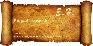Egyed Henrik névjegykártya