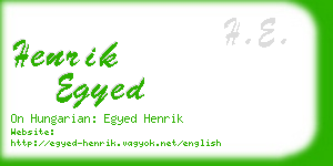 henrik egyed business card